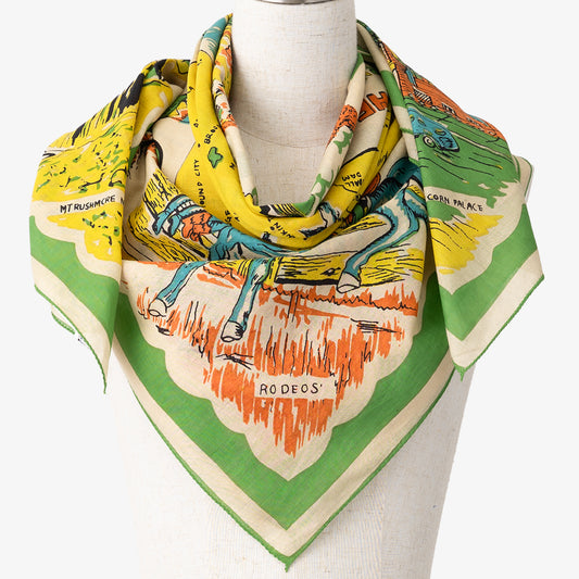 South Dakota Map Print Scarf Yellow / BBB1313 SouthDakota-c1