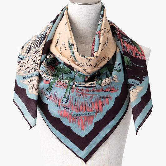 South Dakota Map Print Scarf Saxe / BBB1313 SouthDakota-c2