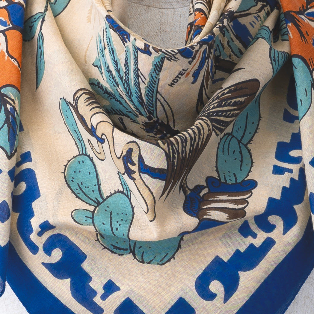 Tijuana 2 Map Print Scarf Blue / BBB1313 Tijuana2-c1