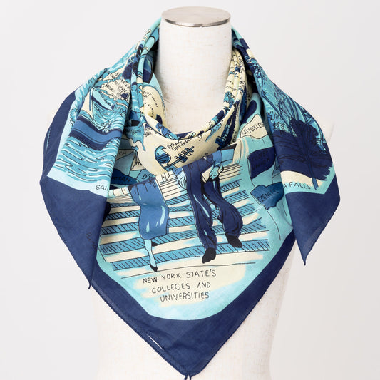 ニューヨーク１ マッププリント スカーフ Blue / BBB1313-NY1-c1