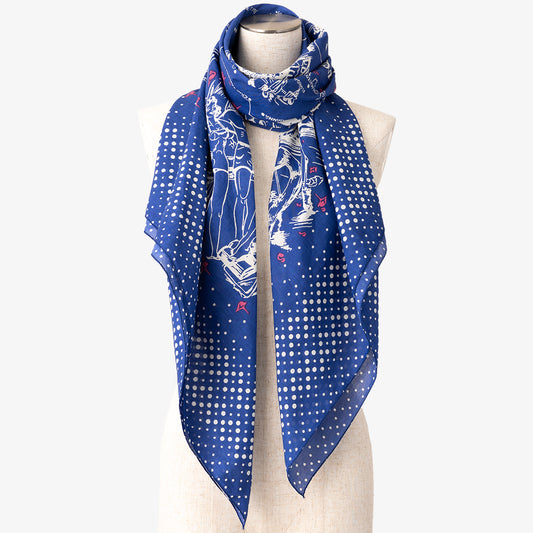 Florida 4 Map Print Big Scarf Blue / BBB2100 Florida4-c2