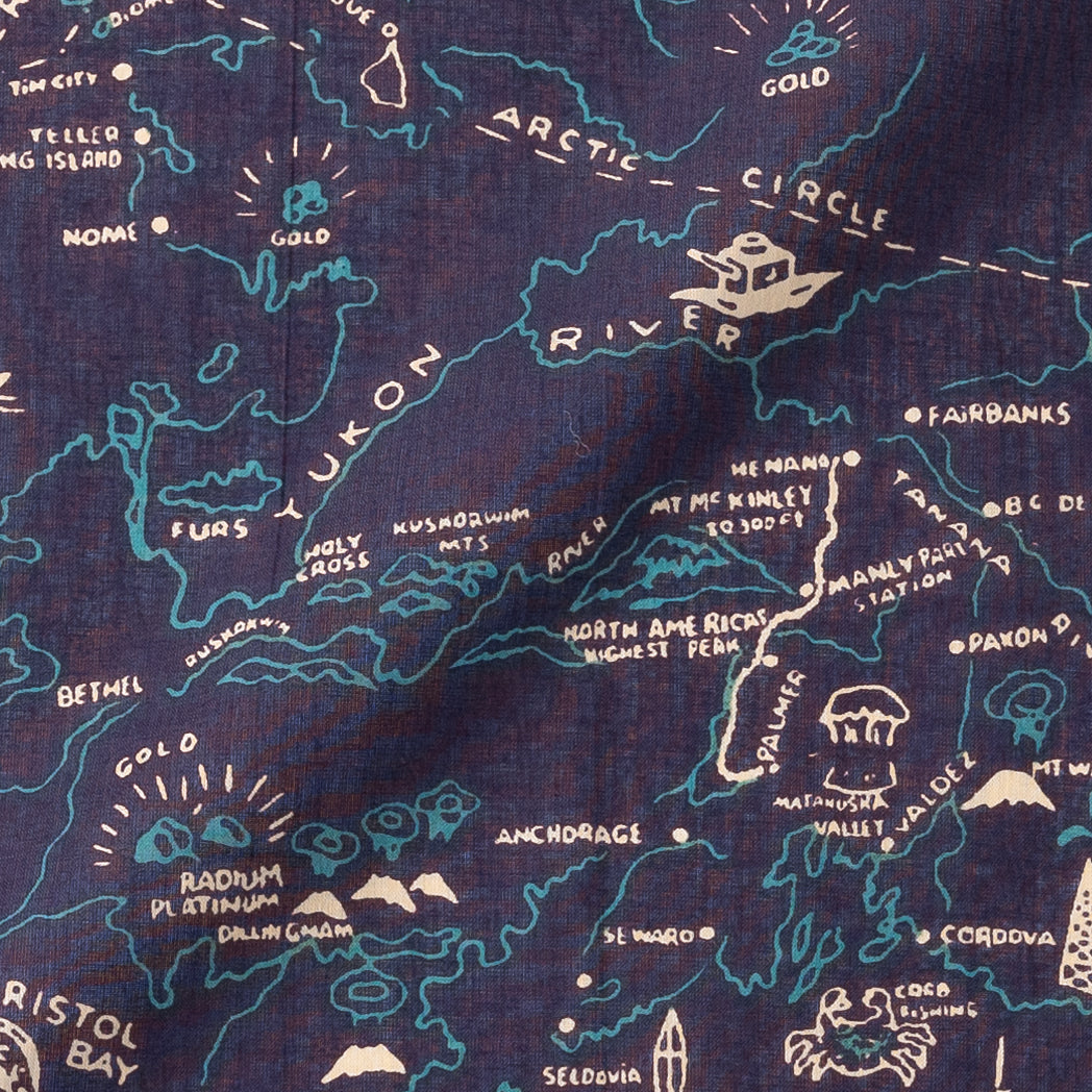 Alaska2 Map Bandana Navy アラスカ マッププリント バンダナ 2 / BBB1312ALK C2