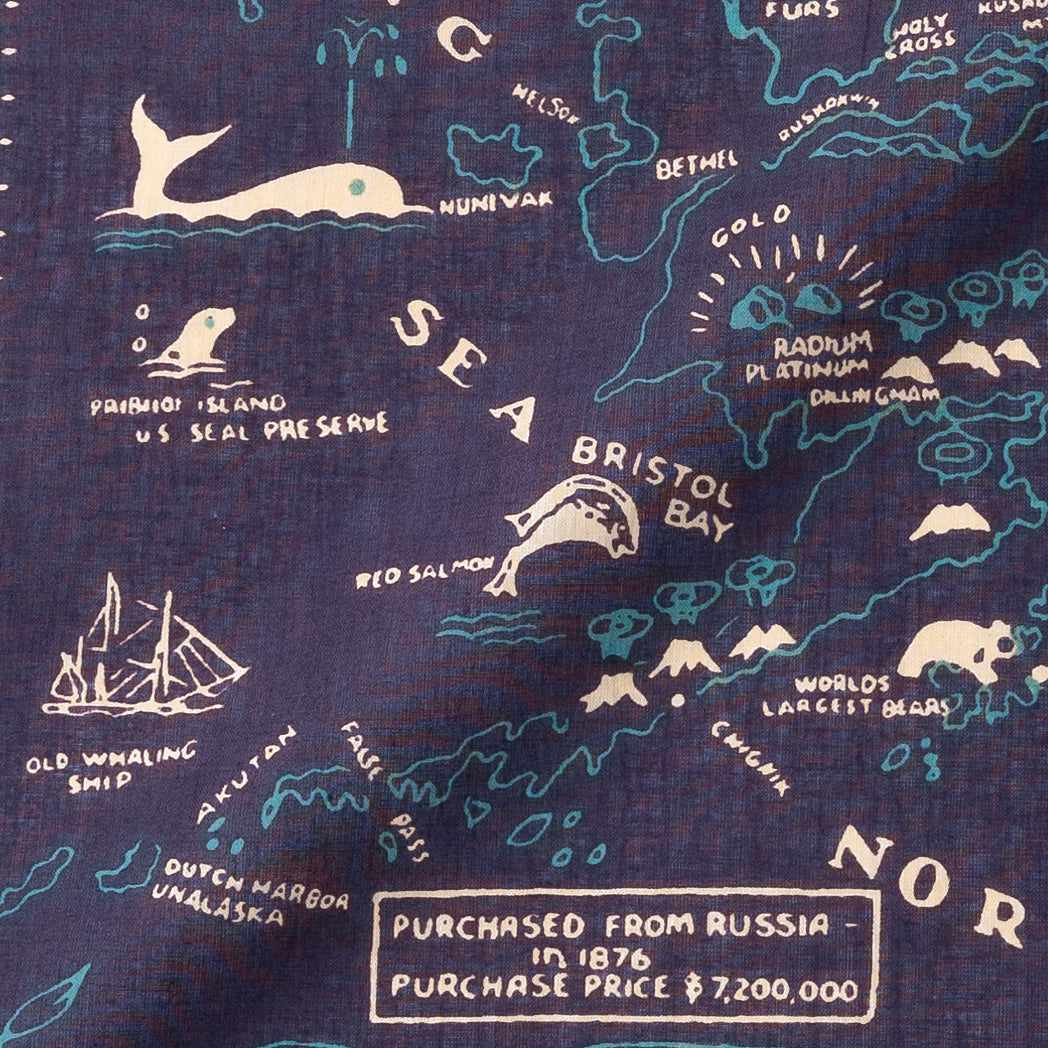 Alaska2 Map Bandana Navy アラスカ マッププリント バンダナ 2 / BBB1312ALK C2