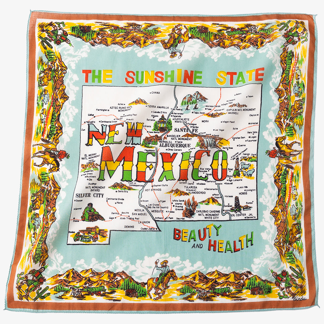 New Mexico Map Bandana Lt.Blue ニューメキシコ マッププリント バンダナ / BBB1312NMX C1