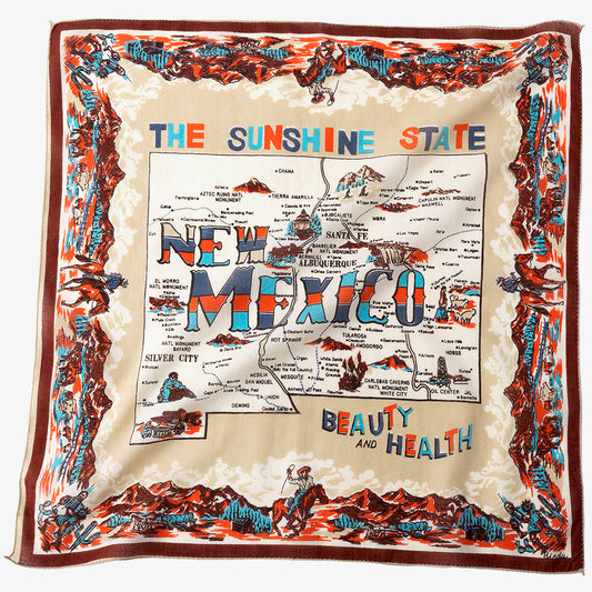 New Mexico Map Bandana Beige ニューメキシコ マッププリント バンダナ / BBB1312NMX C2