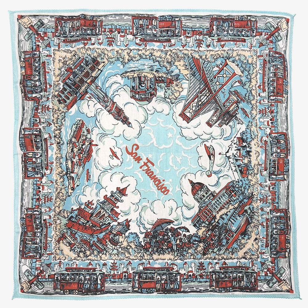 SF マップスカーフ Blue / BBB1313-SF-c3