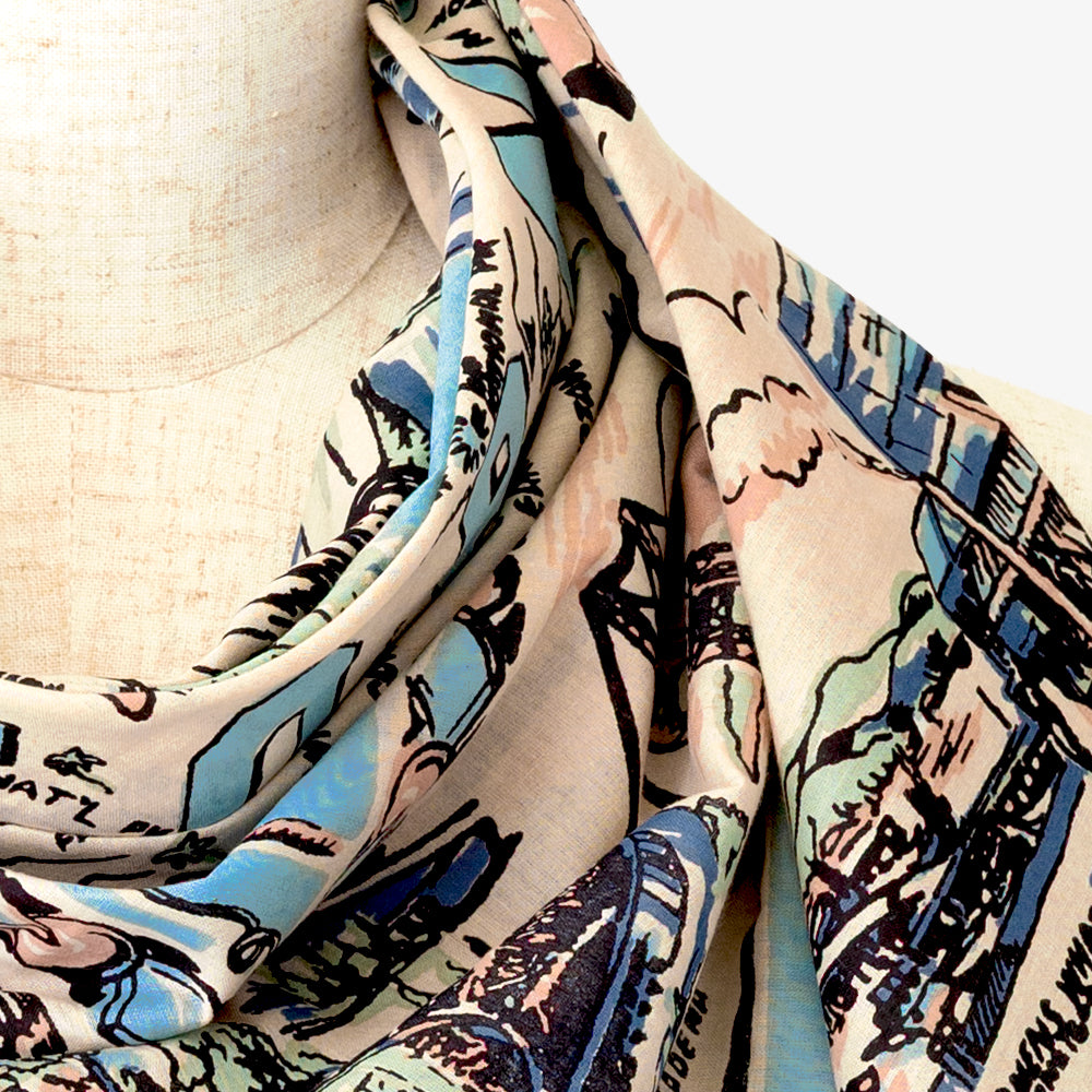 CA3 マップスカーフ Blue / BBB1313-CA3-c2