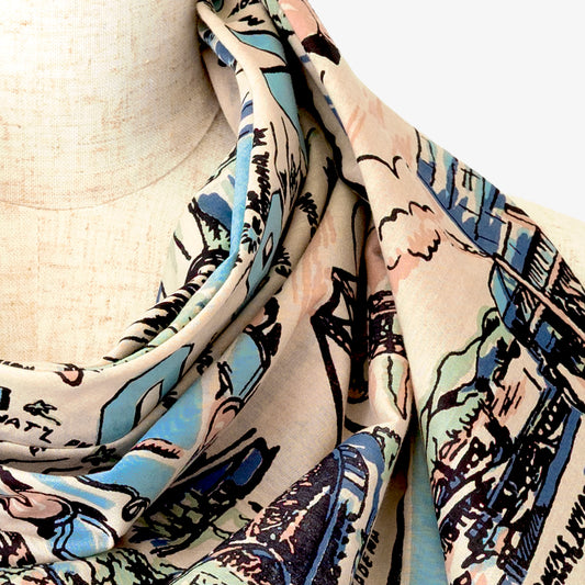 CA3 マップスカーフ Blue / BBB1313-CA3-c2