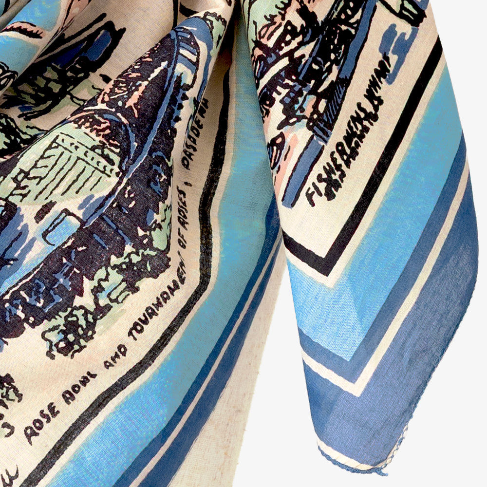 CA3 マップスカーフ Blue / BBB1313-CA3-c2