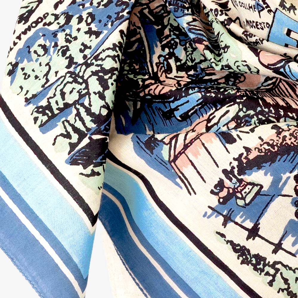 CA3 マップスカーフ Blue / BBB1313-CA3-c2