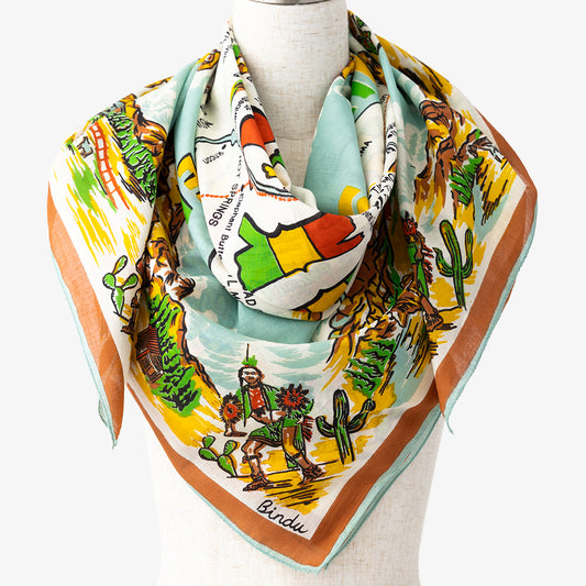 New Mexico Map Scarf Lt.Blue ニューメキシコ マッププリント スカーフ / BBB1313NMX C1