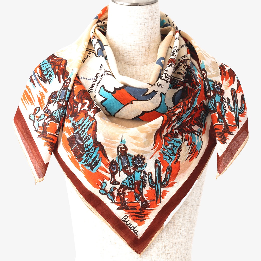 New Mexico Map Scarf Beige ニューメキシコ マッププリント スカーフ / BBB1313NMX C2