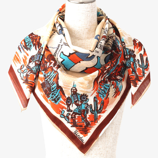 New Mexico Map Scarf Beige ニューメキシコ マッププリント スカーフ / BBB1313NMX C2