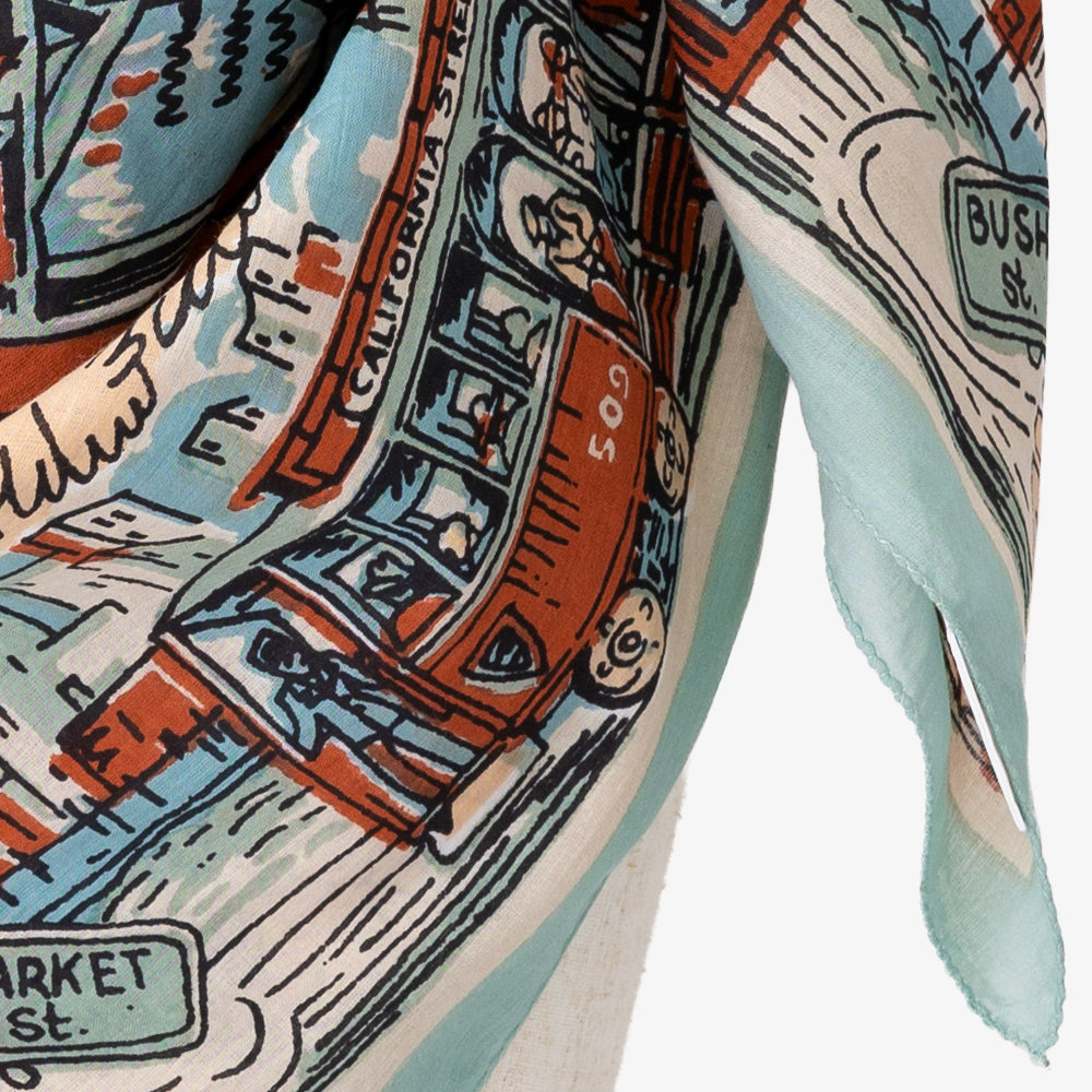 SF マップスカーフ Blue / BBB1313-SF-c3