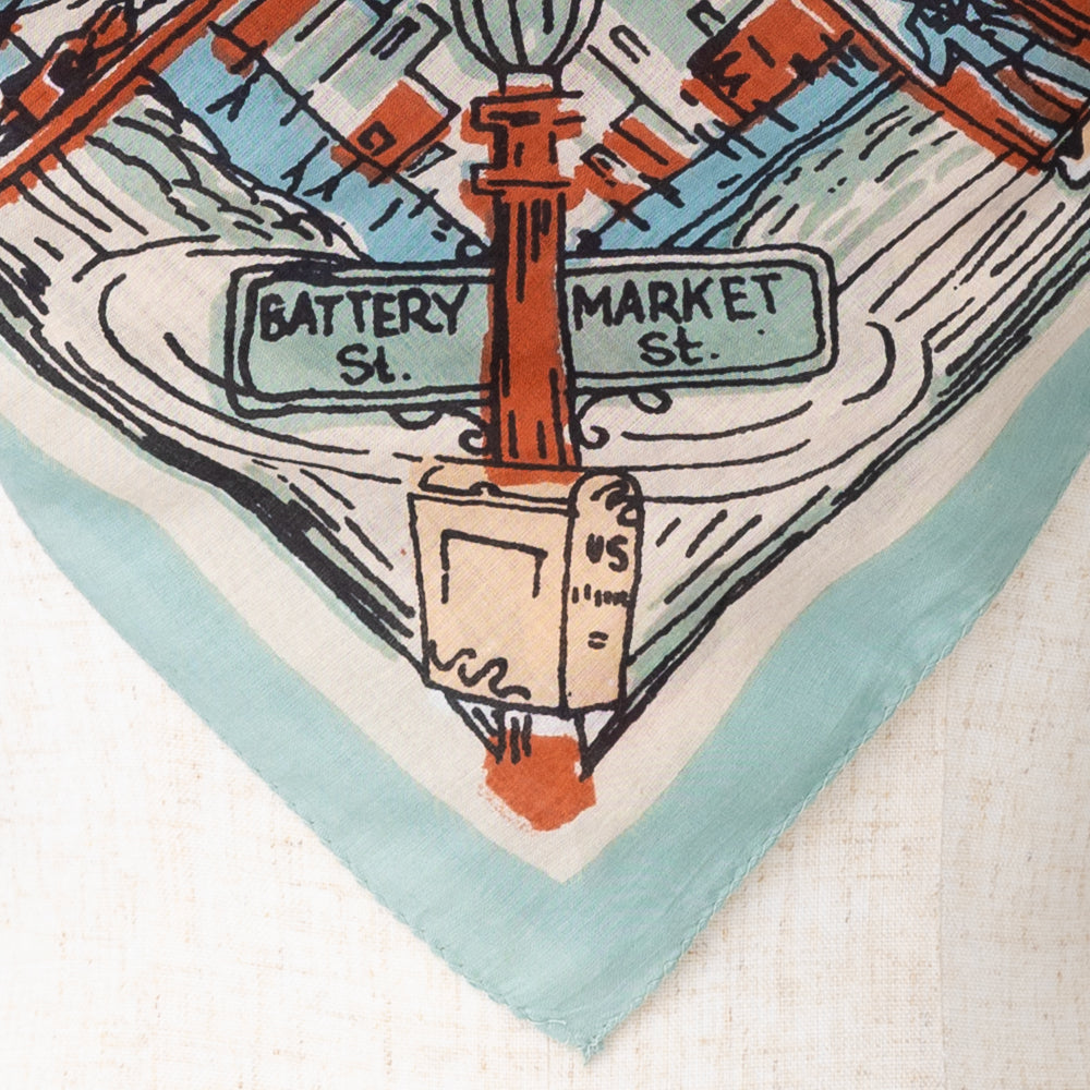 SF マップスカーフ Blue / BBB1313-SF-c3