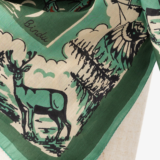 Wyoming Map Scarf Green ワイオミング マッププリント スカーフ / BBB1313WYM C2