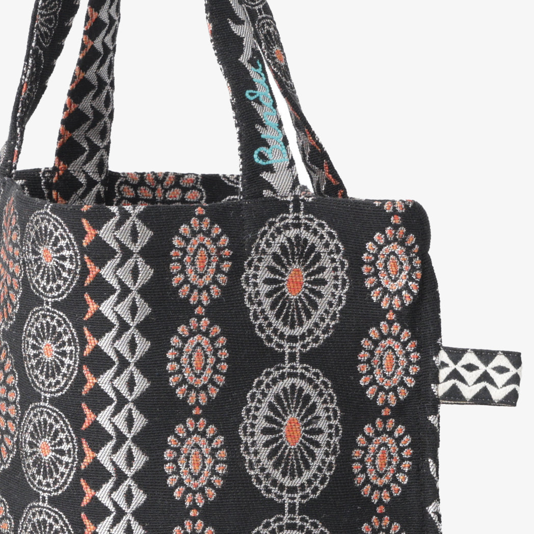 BBB2079C2 Joshua Jacquard Small Reverse Tote Bag Jacquard Tote Bag Black