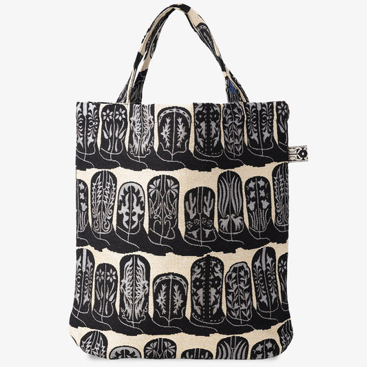 BBB2083 KD Boots Jacquard Tote Bag Black