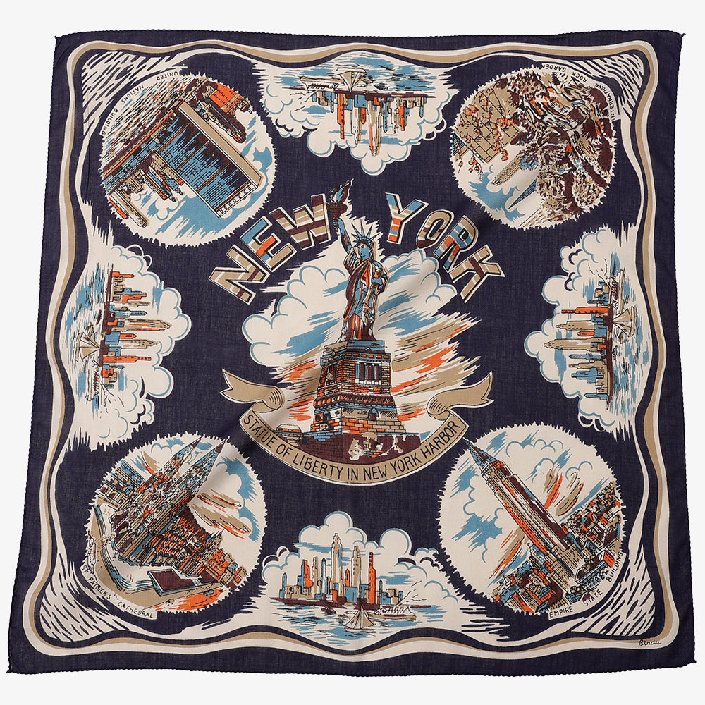 ニューヨーク２ マッププリント バンダナ Navy / BBB1312-NY2-c1