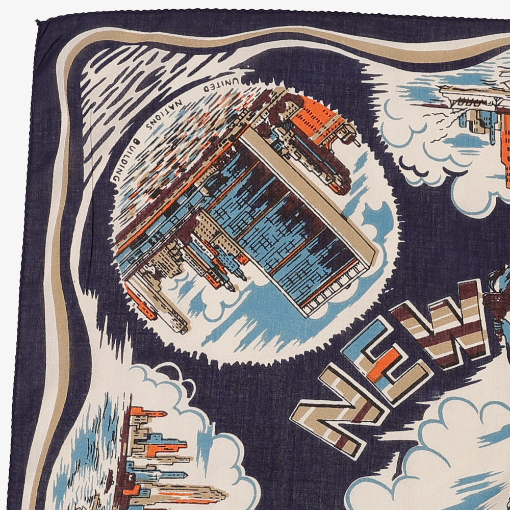 ニューヨーク２ マッププリント バンダナ Navy / BBB1312-NY2-c1