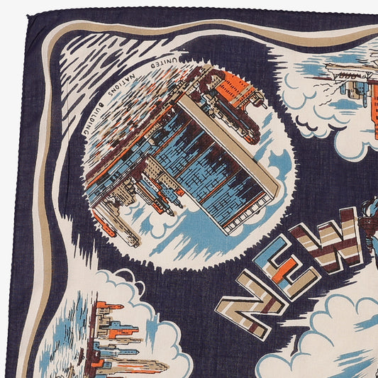 ニューヨーク２ マッププリント バンダナ Navy / BBB1312-NY2-c1