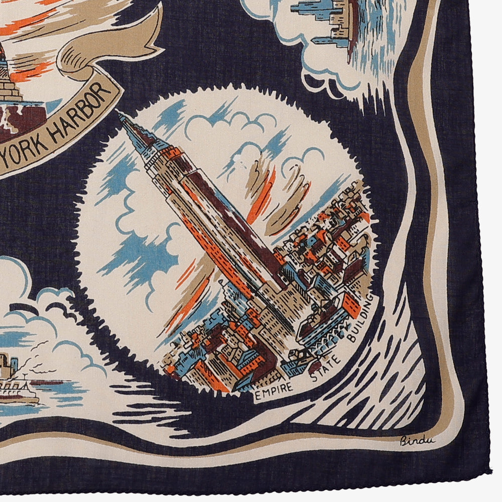 ニューヨーク２ マッププリント バンダナ Navy / BBB1312-NY2-c1