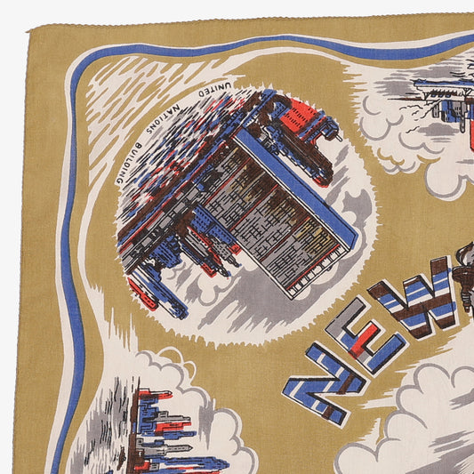 ニューヨーク２ マッププリント バンダナ Beige / BBB1312-NY2-c2