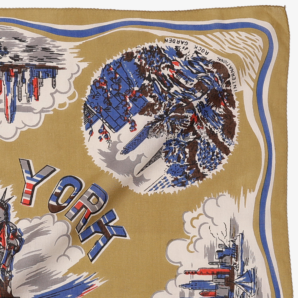 ニューヨーク２ マッププリント バンダナ Beige / BBB1312-NY2-c2