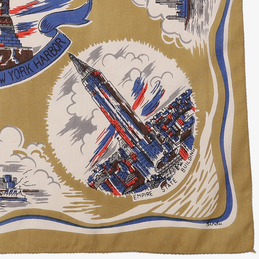 ニューヨーク２ マッププリント バンダナ Beige / BBB1312-NY2-c2