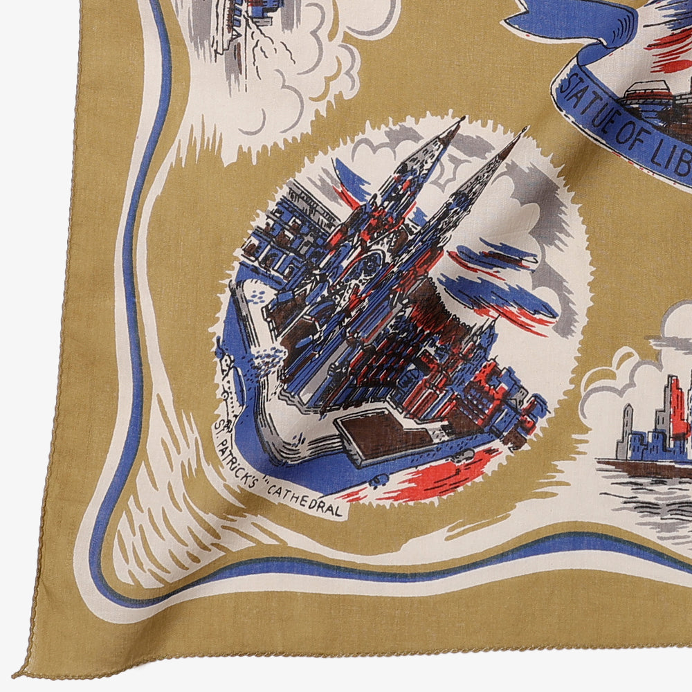 ニューヨーク２ マッププリント バンダナ Beige / BBB1312-NY2-c2