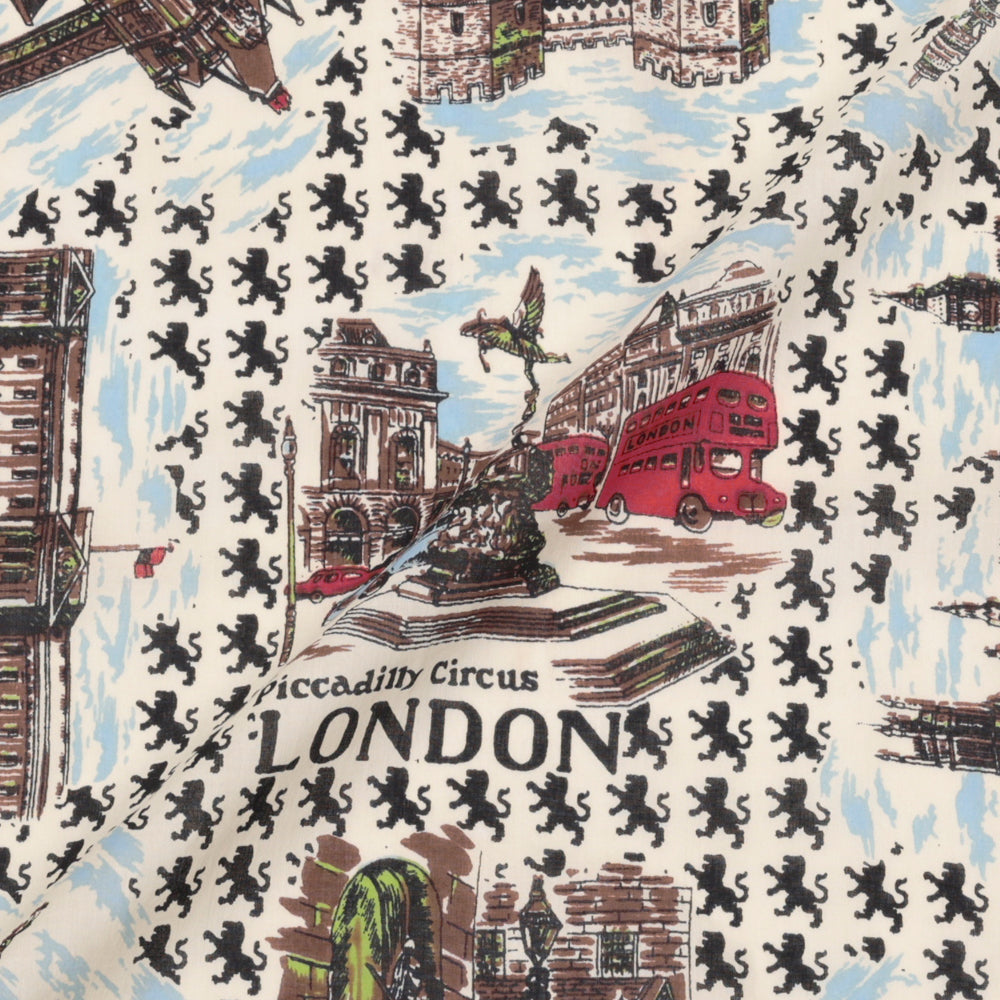 London Map 64 Scarf Natural / BBB2139-64-London-c1