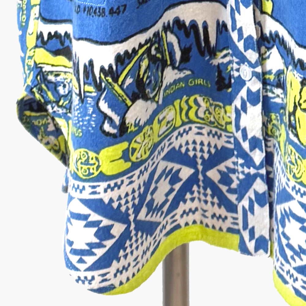 Cotton Flannel Ruffle Shirts Dress / BM1867RF-26fw-c2 ALASKA Blue