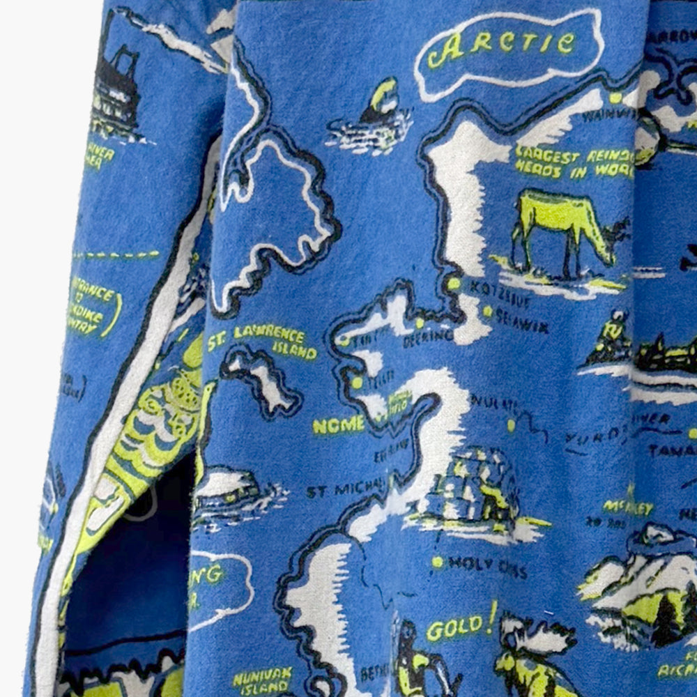 Cotton Flannel Ruffle Shirts Dress / BM1867RF-26fw-c2 ALASKA Blue