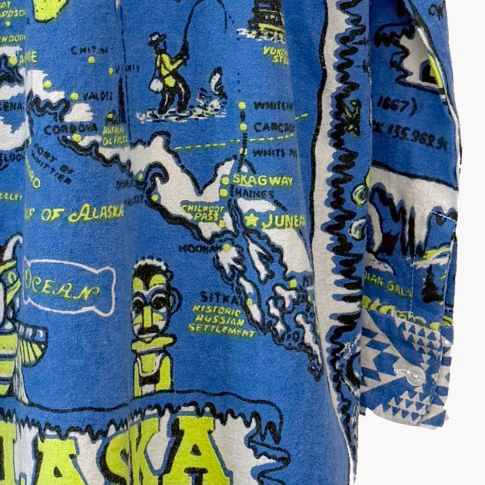 Cotton Flannel Ruffle Shirts Dress / BM1867RF-26fw-c2 ALASKA Blue