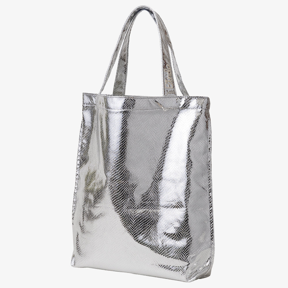 Python Shiny Outstitch Tote Silver / PD-100-26ss-c1