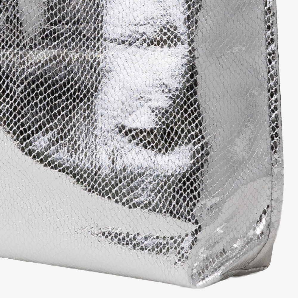 Python Shiny Outstitch Tote Silver / PD-100-26ss-c1
