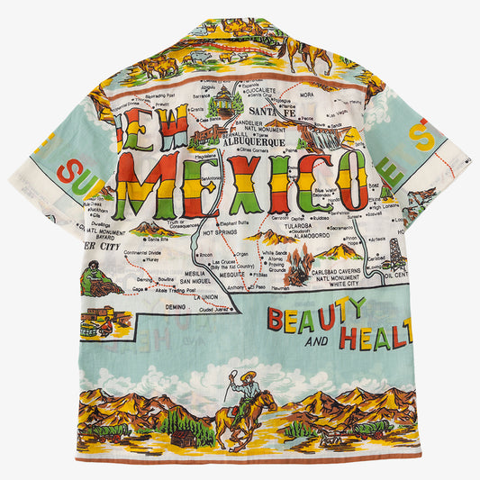 マッププリント ハワイアンシャツ NEW MEXICO L.Blue / PIM7725map-25ms-c2