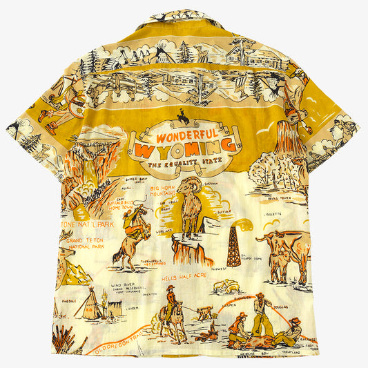 マッププリント ハワイアンシャツ WYOMING Yellow / PIM7725map-25ms-c3