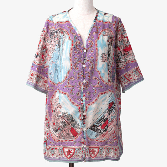 Wight マッププルオーバーシャツ Lavender / PIM8124Map-26ss-c1