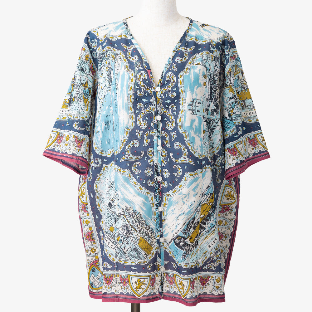 Wight Map Pullover Shirt Navy / PIM8124Map-26ss-c2