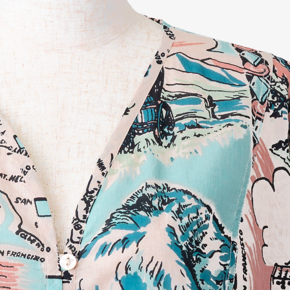 CA Map Pullover Shirt Blue / PIM8124Map-26ss-c4