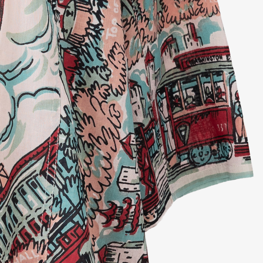 SF Map Pullover Shirt Saxe / PIM8124Map-26ss-c5