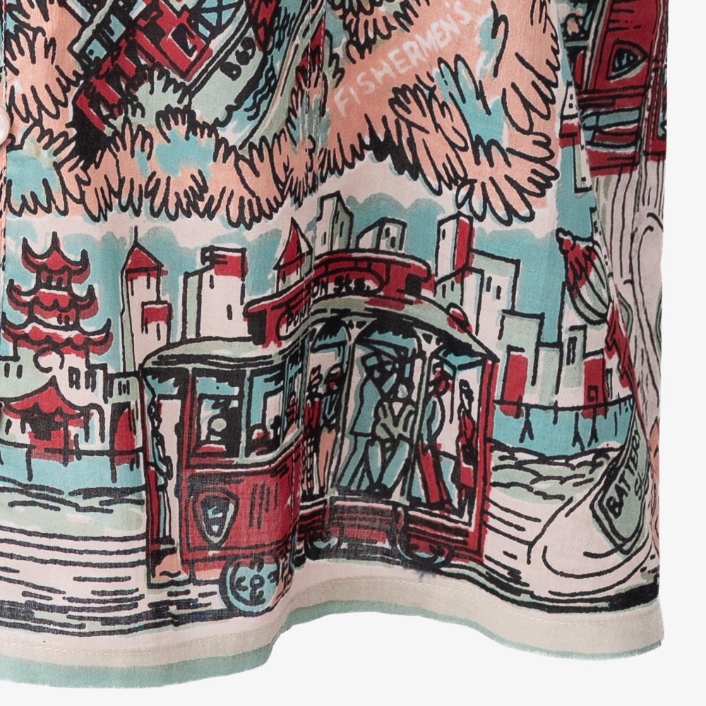 SF Map Pullover Shirt Saxe / PIM8124Map-26ss-c5