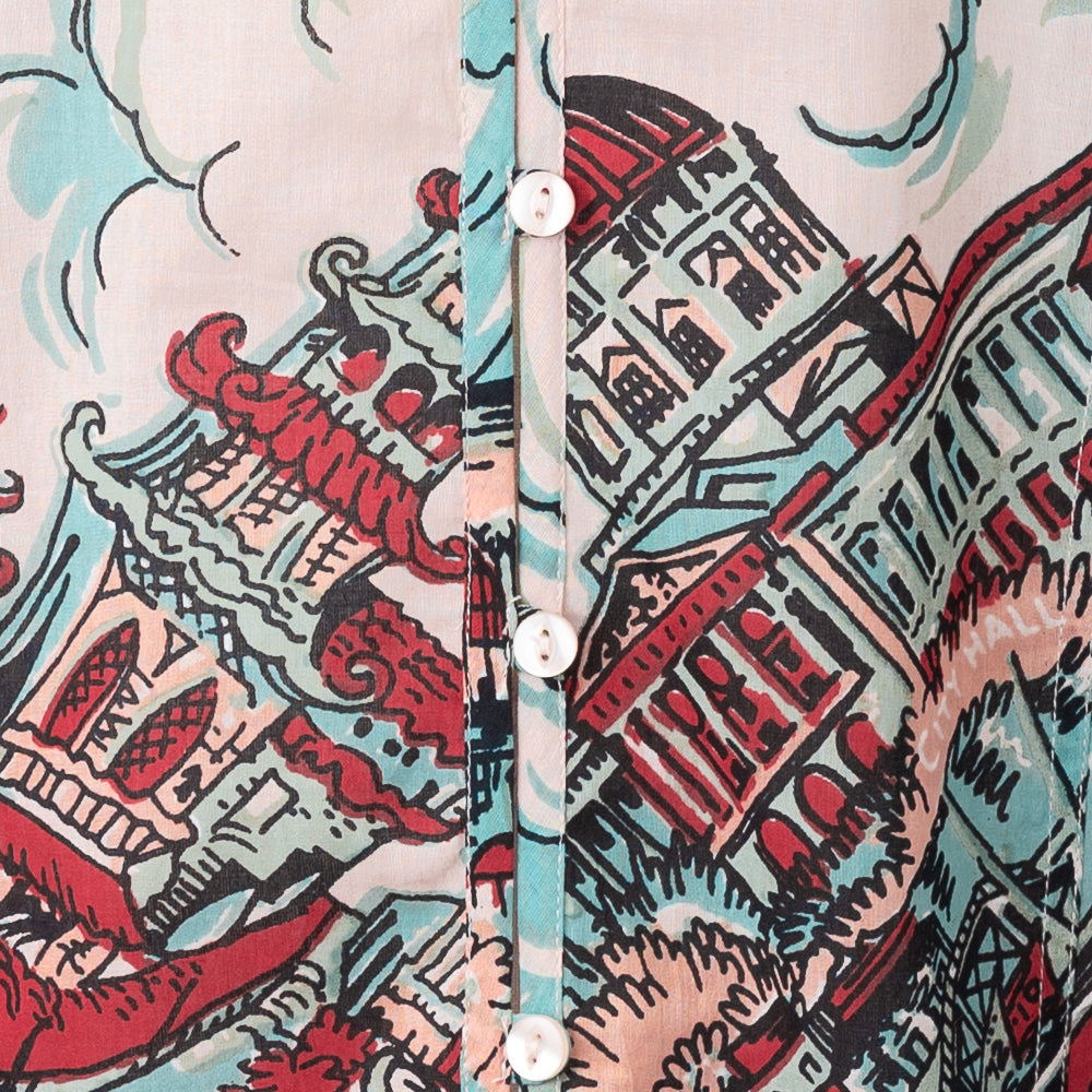 SF Map Pullover Shirt Saxe / PIM8124Map-26ss-c5