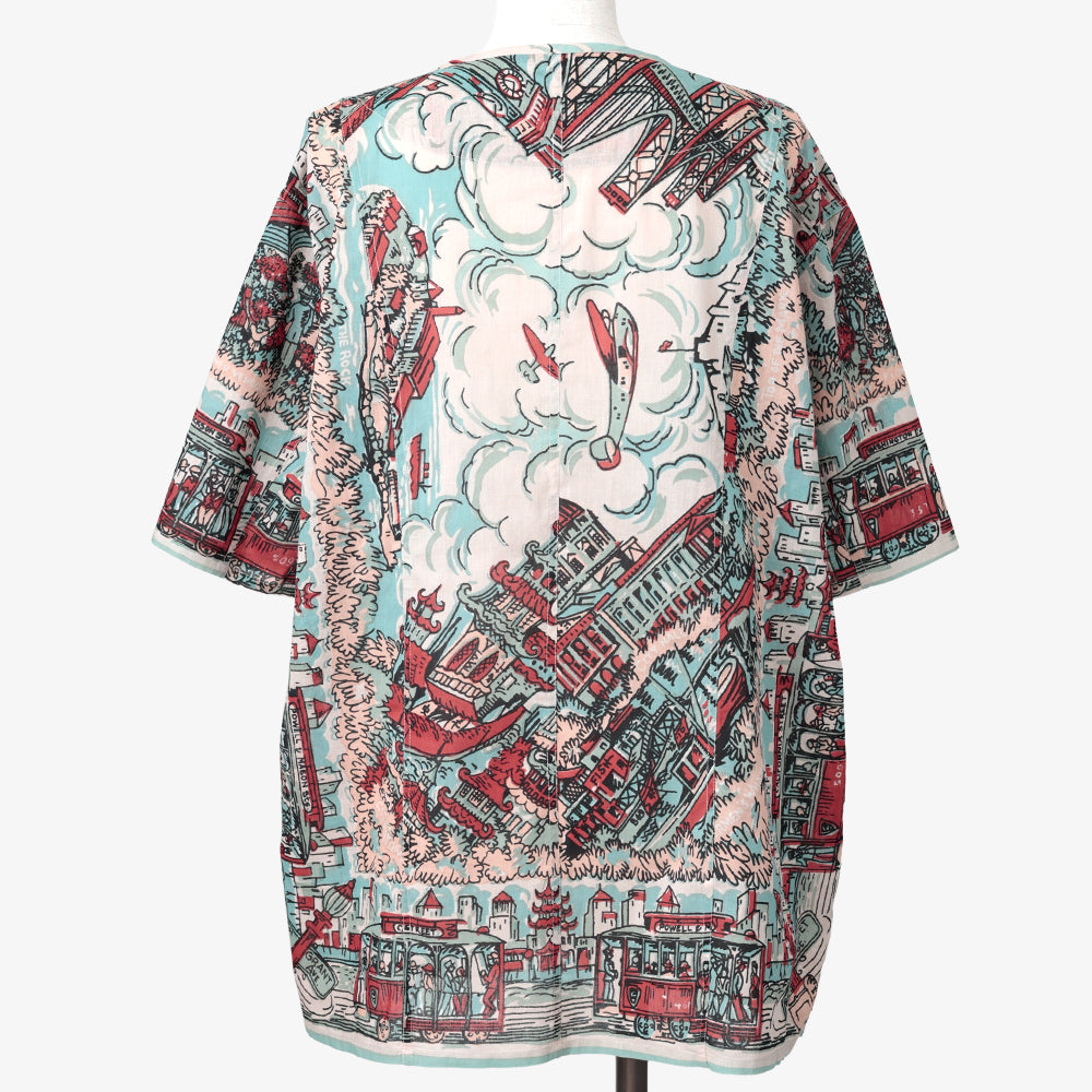SF Map Pullover Shirt Saxe / PIM8124Map-26ss-c5