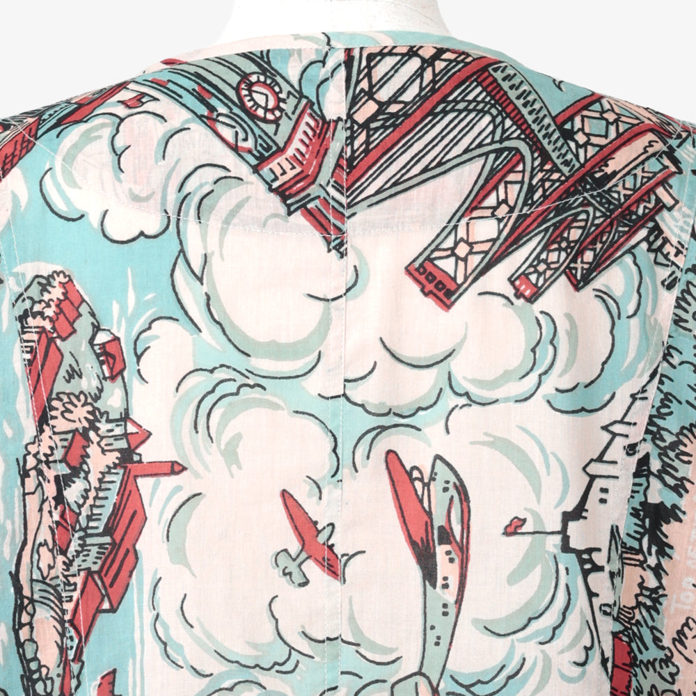 SF Map Pullover Shirt Saxe / PIM8124Map-26ss-c5
