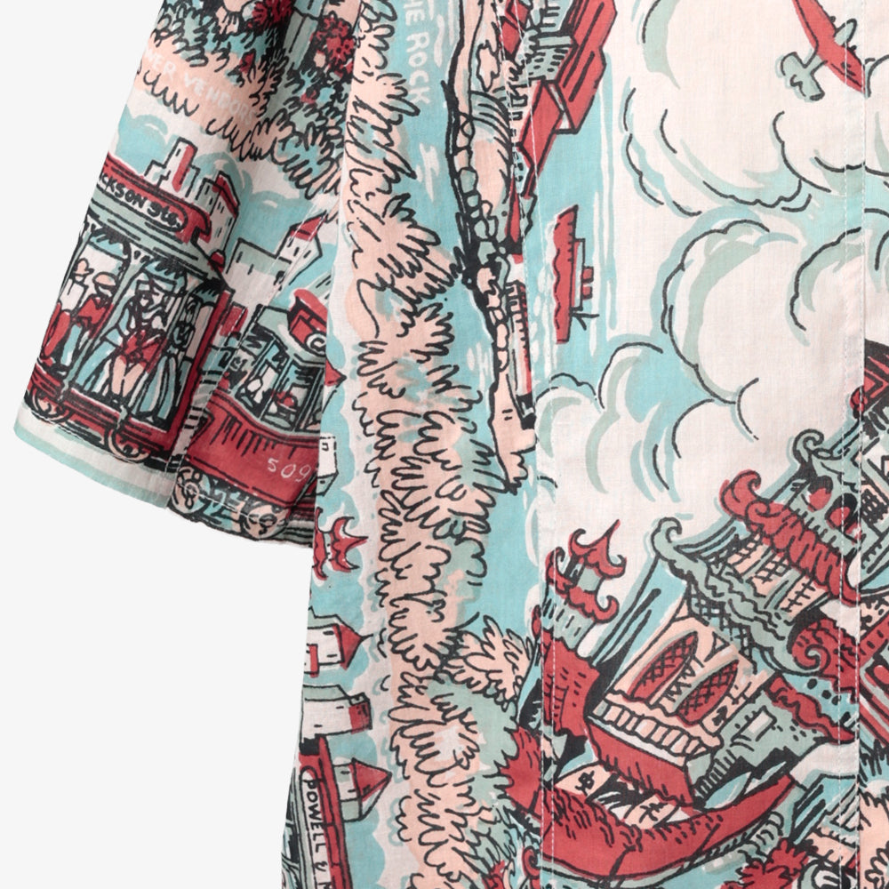 SF Map Pullover Shirt Saxe / PIM8124Map-26ss-c5