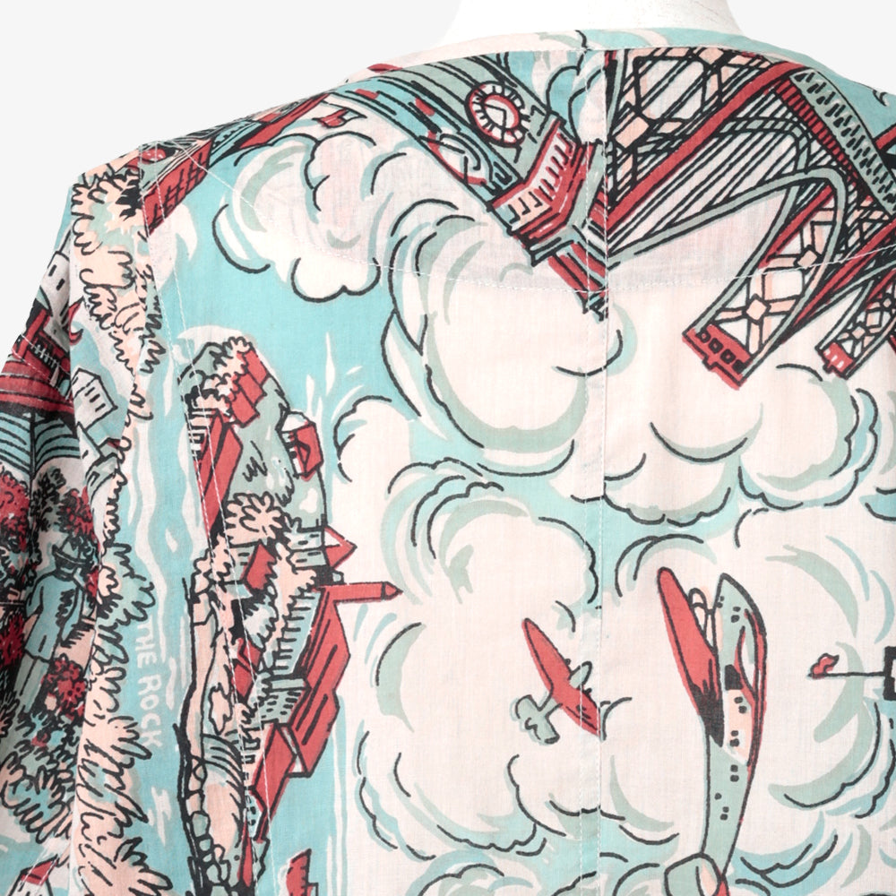 SF Map Pullover Shirt Saxe / PIM8124Map-26ss-c5