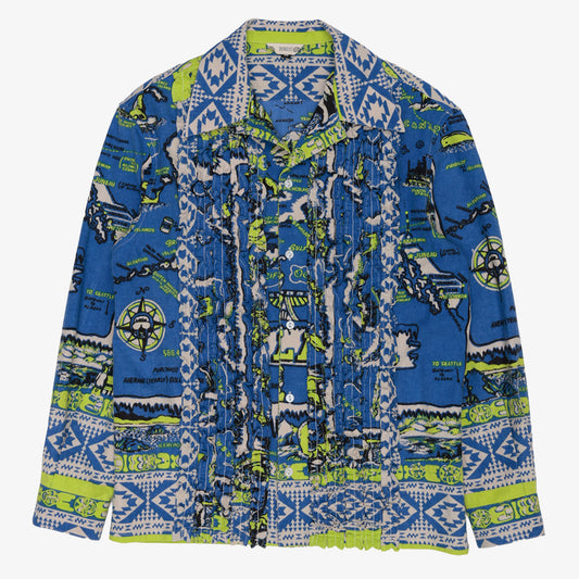 Cotton Flannel Frill Shirts / Pim66FP-26fw-c2 ALASKA Blue