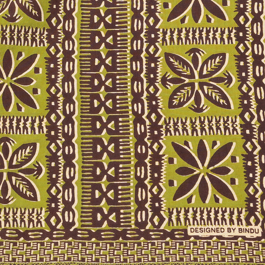 "Dennis" Tiki Print Bandana OLive